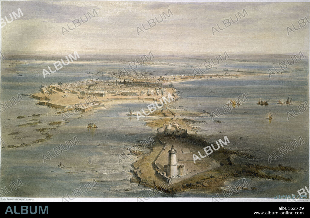 ALFRED GUESDON (1808/1876). DIBUJO DE CADIZ           SIGLO XIX.