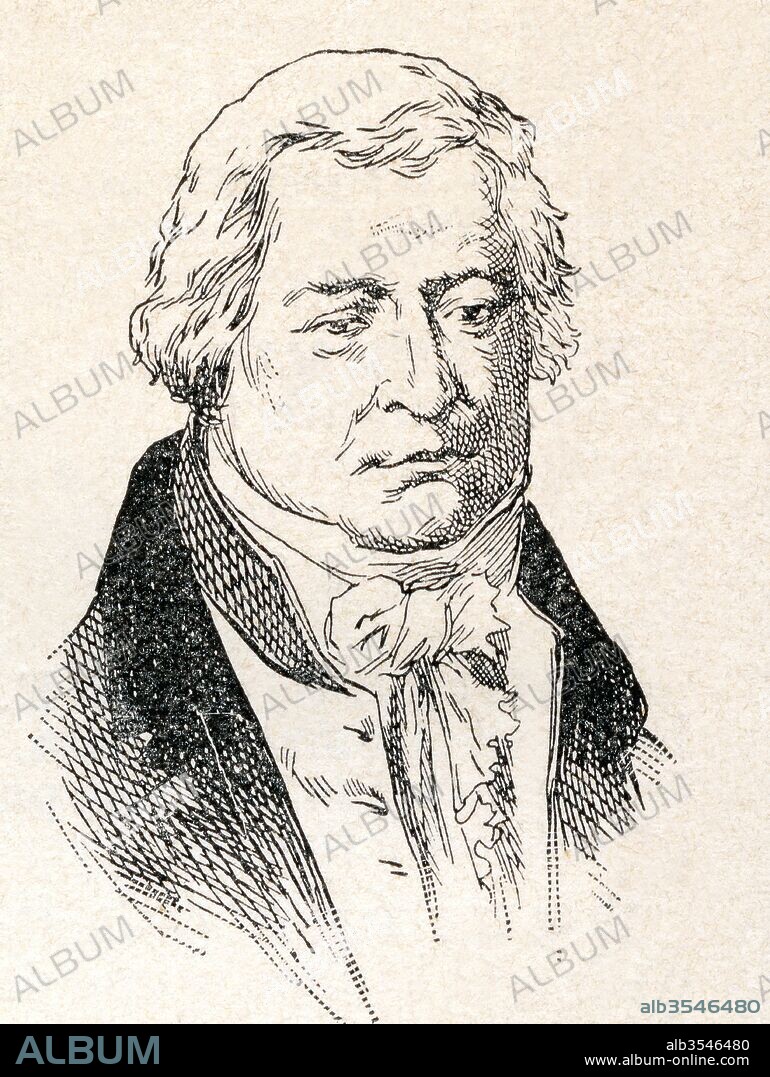Sébastien Érard, born Sebastian Erhard, 1752 – 1831. French instrument maker of German origin who specialised in the production of pianos and harps. From Enciclopedia Ilustrada Segui, published c. 1900.