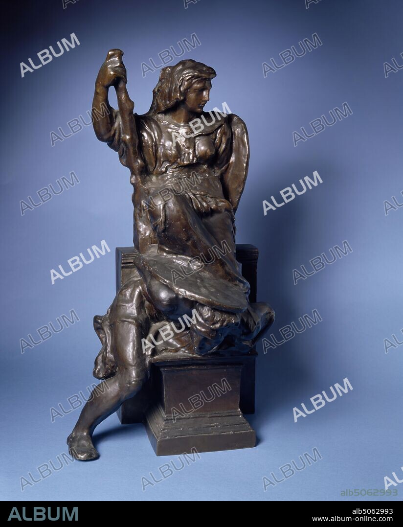 Truth And Falsehood, 1856-66 Alfred George Stevens, A sketch model for part of the Wellington monument at St Paul's Cathedral, 19th Century, Sculpture, Metal, Bronze, Architecture, Cathedral.