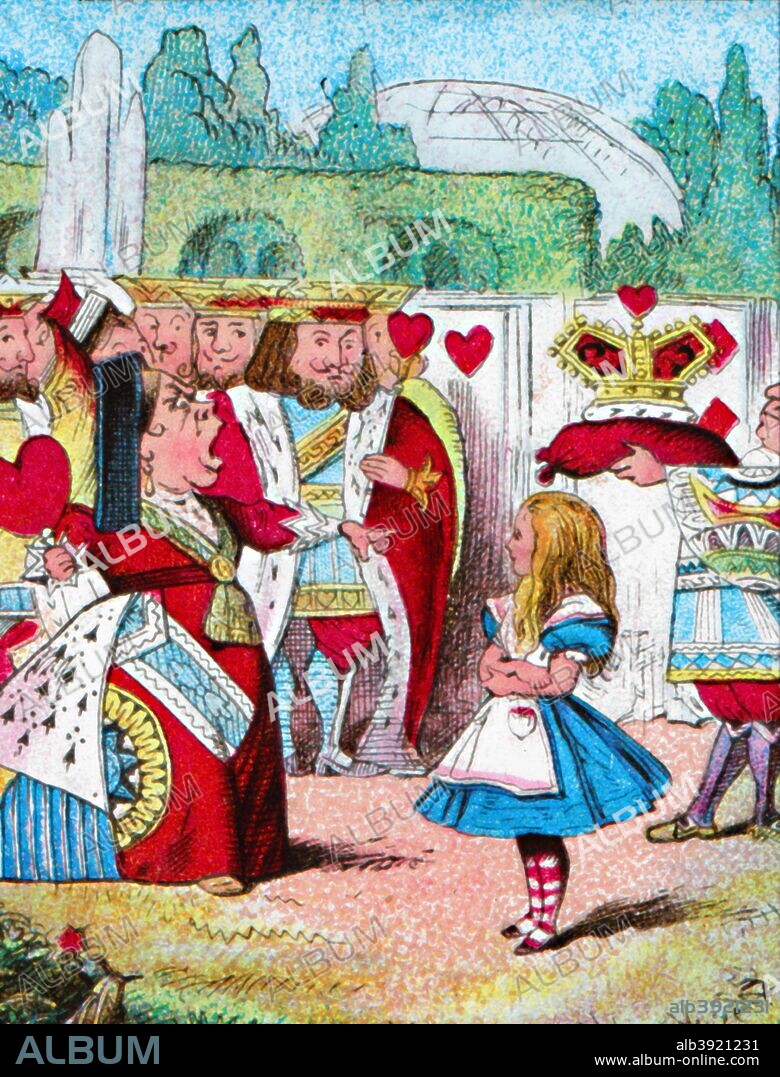 'Off with her head! Alice and her Red Queen', c1910. From Alice in Wonderland, by Lewis Carroll. [W. Butcher & Sons, London, c1910].