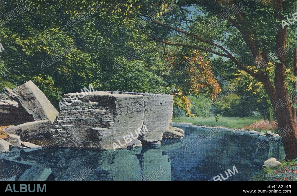 'Big Rock, Cherokee Park', 1942. From Souvenir of Louisville Ky.. [Curt Teich & Co., Inc., Chicago, 1942].