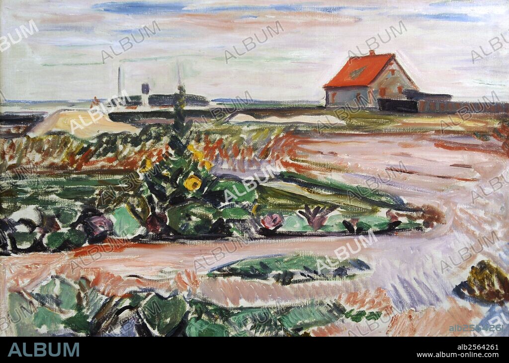 Edvard Munch (1863-1944). Norwegian painter. Landscape by the seashore near Lubeck, 1907. National Gallery. Prague. Czech Republic.