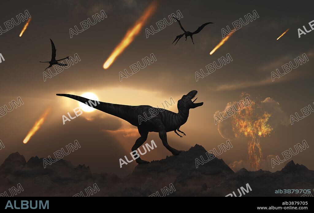 The last days of dinosaurs during the Cretaceous Period, caused by a giant asteroid impact at Chicxulub off the coast of Mexico.