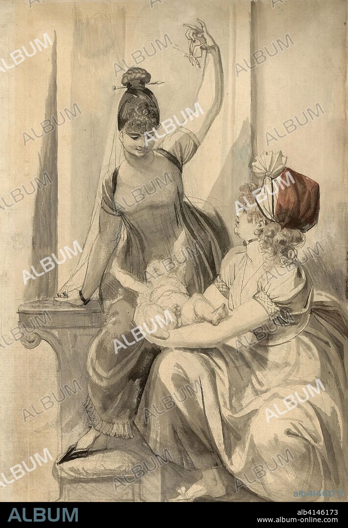 Mother and Her Family in the Country. Henry Fuseli; Swiss, active in England, 1741-1825. Date: 1806-1807. Dimensions: 457 x 311 mm. Pen and black ink, and brush and black and gray wash, with watercolor and traces of white gouache, over graphite, on ivory laid paper. Origin: Switzerland.