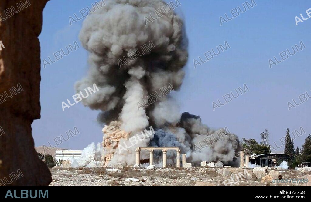 The Temple of Bel, also known as the Temple of Baal, was an ancient stone ruin located in Palmyra, Syria. The temple, consecrated to the Mesopotamian god Bel, worshipped at Palmyra in triad with the lunar god Aglibol and the sun god Yarhibol, formed the center of religious life in Palmyra and was dedicated in 32 CE. Its ruins were considered among the best preserved at Palmyra.<br/><br/>. The temple ruins were destroyed by the Islamic State of Iraq and the Levant in August 2015.
