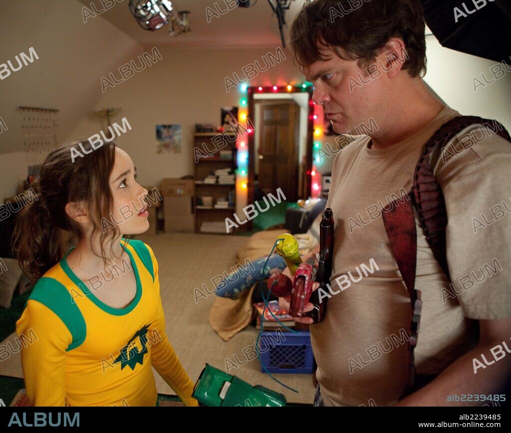 ELLIOT PAGE et RAINN WILSON dans SUPER, 2010, réalisé par JAMES GUNN. Copyright AMBUSH ENTERTAINMENT.