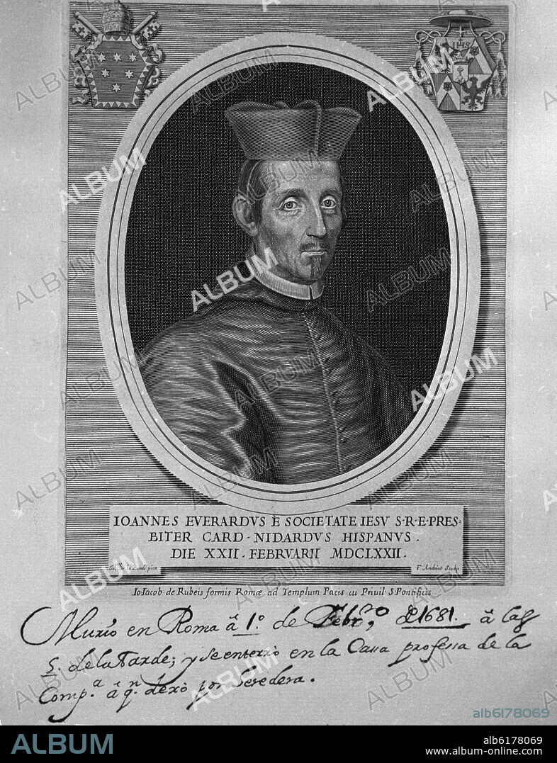 JUAN EVERARDO NITHARD - 1607/1681 - CONFESOR DE LA REINA MARIANA DE AUSTRIA.