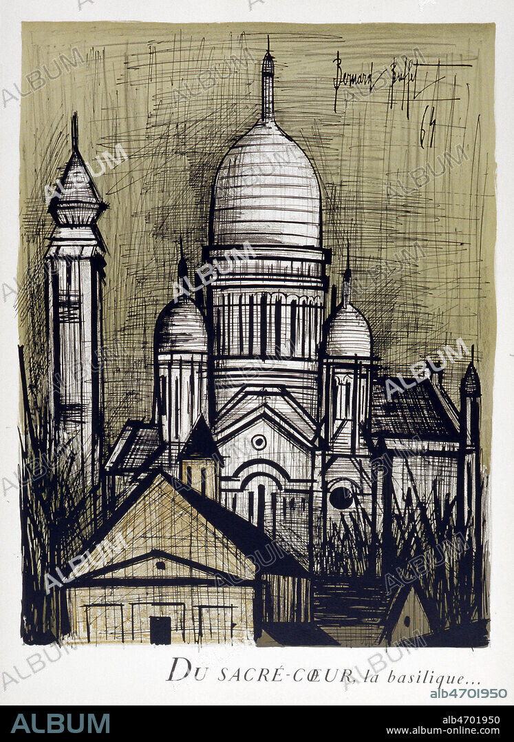 'Du Sacre-Coeur, la basilique...' Affiche par Bernard BUFFET (1928-1999 = ADAGP) realisee en 1964. Credit : Collection KHARBINE-TAPABOR.