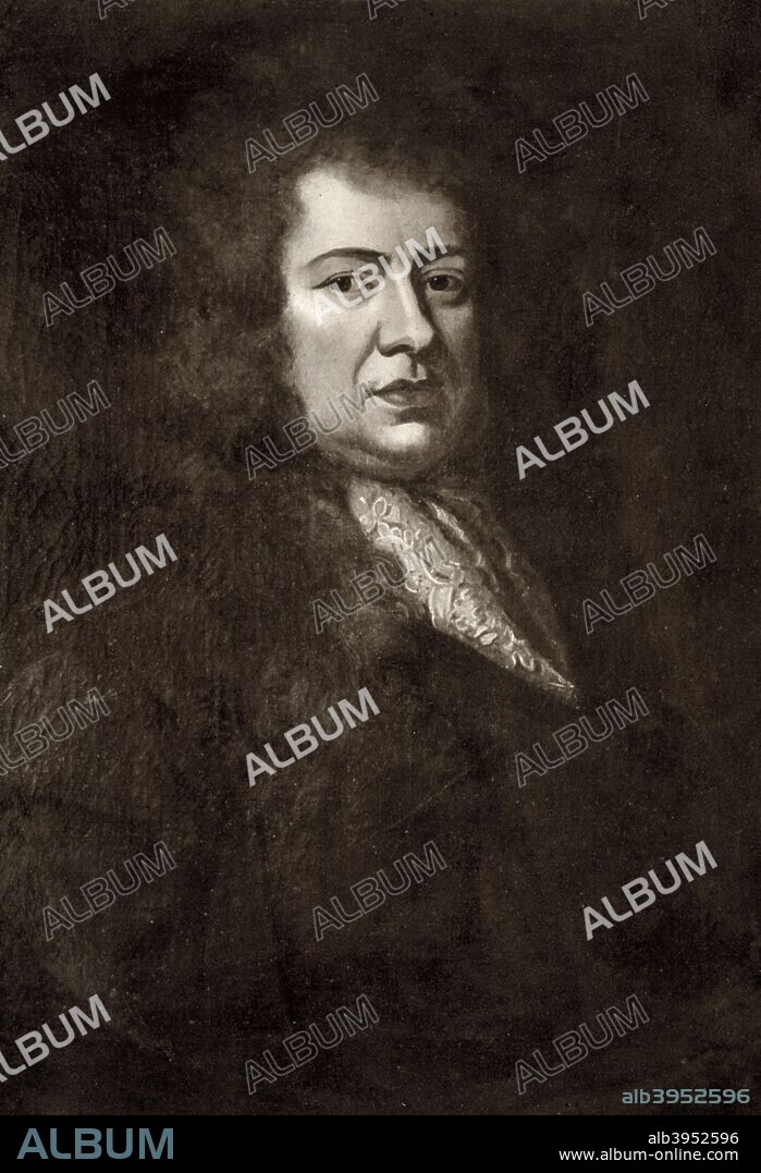 Samuel Pepys, English naval administrator and Member of Parliament, (1909). Pepys (1633-1703) is famous chiefly for his comprehensive diary. Supplement to The Bookman, 1909.