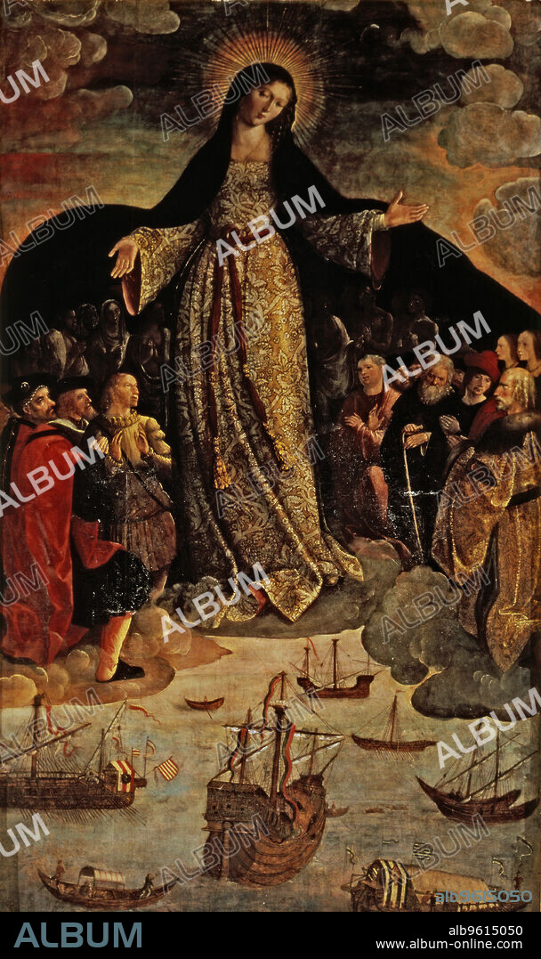 Virgin of the Navigators'' detail of the table by Alejo Fernández.