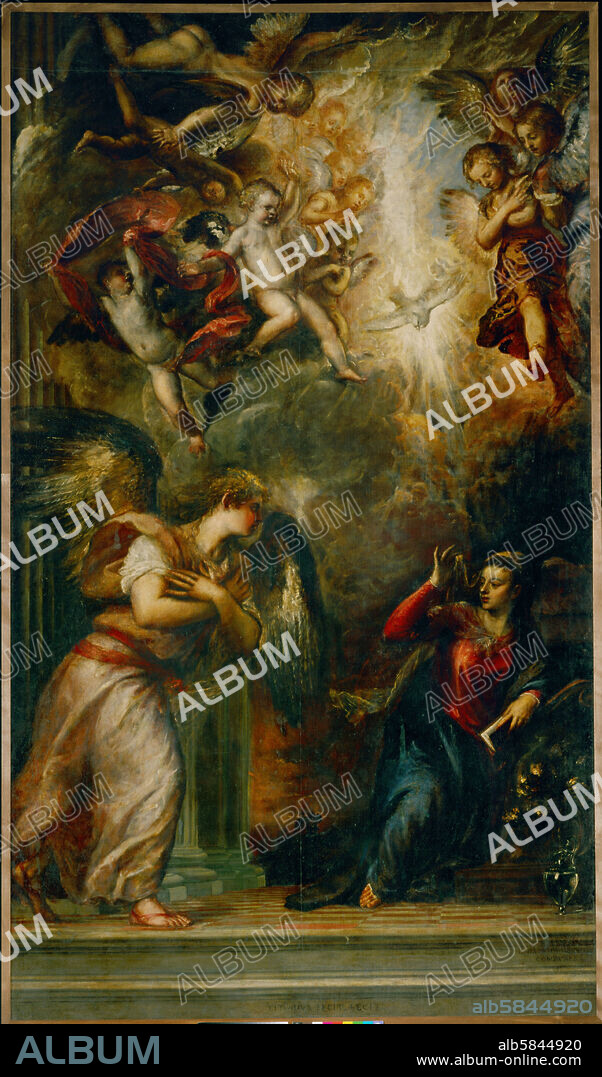 TIZIAN. Annunciation. Canvas (1564-1565) 403 x 235 cm.