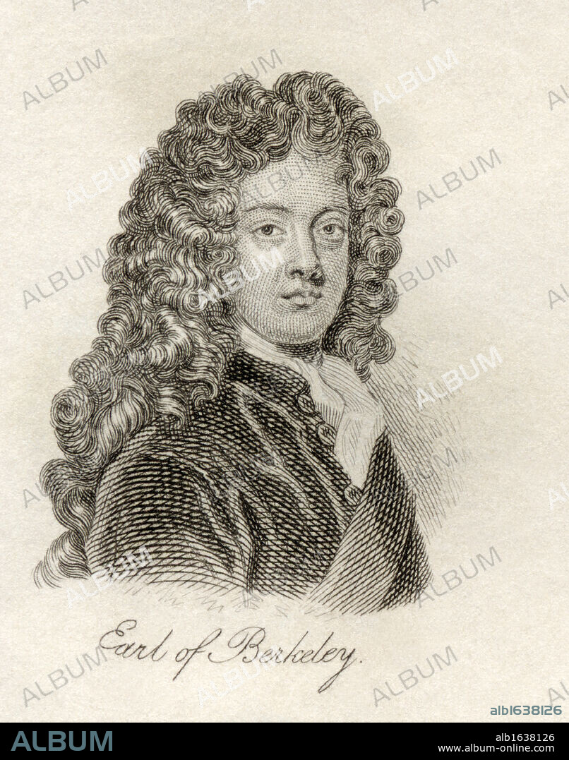 James Berkeley 3rd Earl of Berkeley 1679 - 1736. English Royal Navy officer and First Lord of the Admiralty. From the book Crabb's Historical Dictionary published 1825.