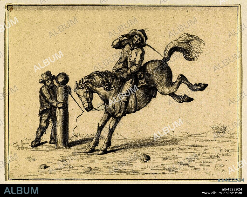 Taming a horse. Draughtsman: Jean Bernard. Dating: 1775 - 1833. Measurements: h 171 mm × w 225 mm.