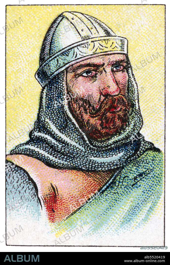 ALBERT MESTRE MORAGAS. Historia de Catalunya. Sunifredo I (805-848), conde de Urgell y de Barcelona en el año 844 nombrado por Carlos II de Francia, el Calvo. Cromo de Xacolata Juncosa. Año 1932.