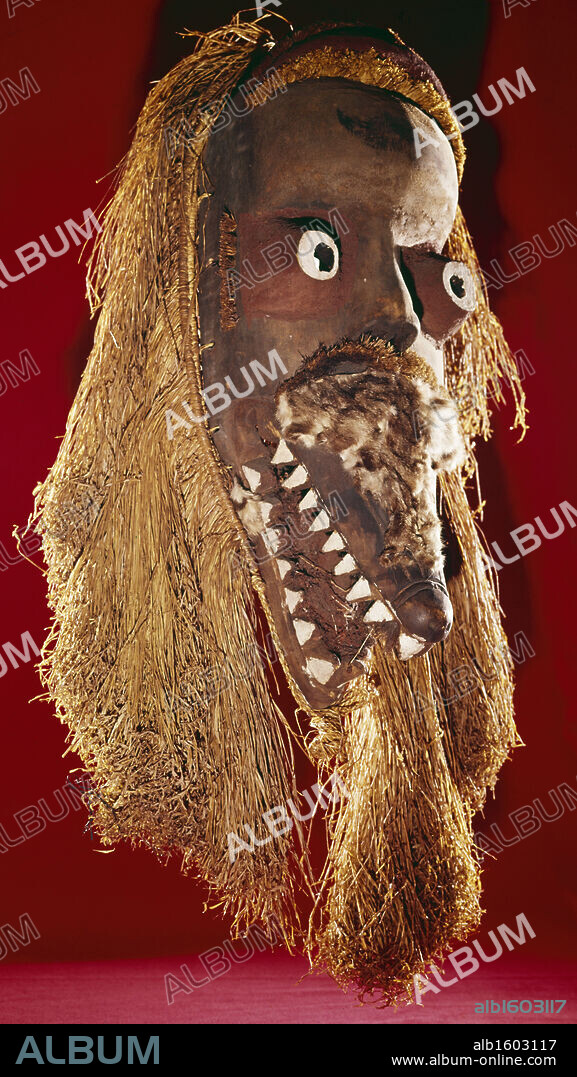 Man/Animal Mask Used by Witchdoctors, Gia Tribe, Africa, Liberia, African Art.