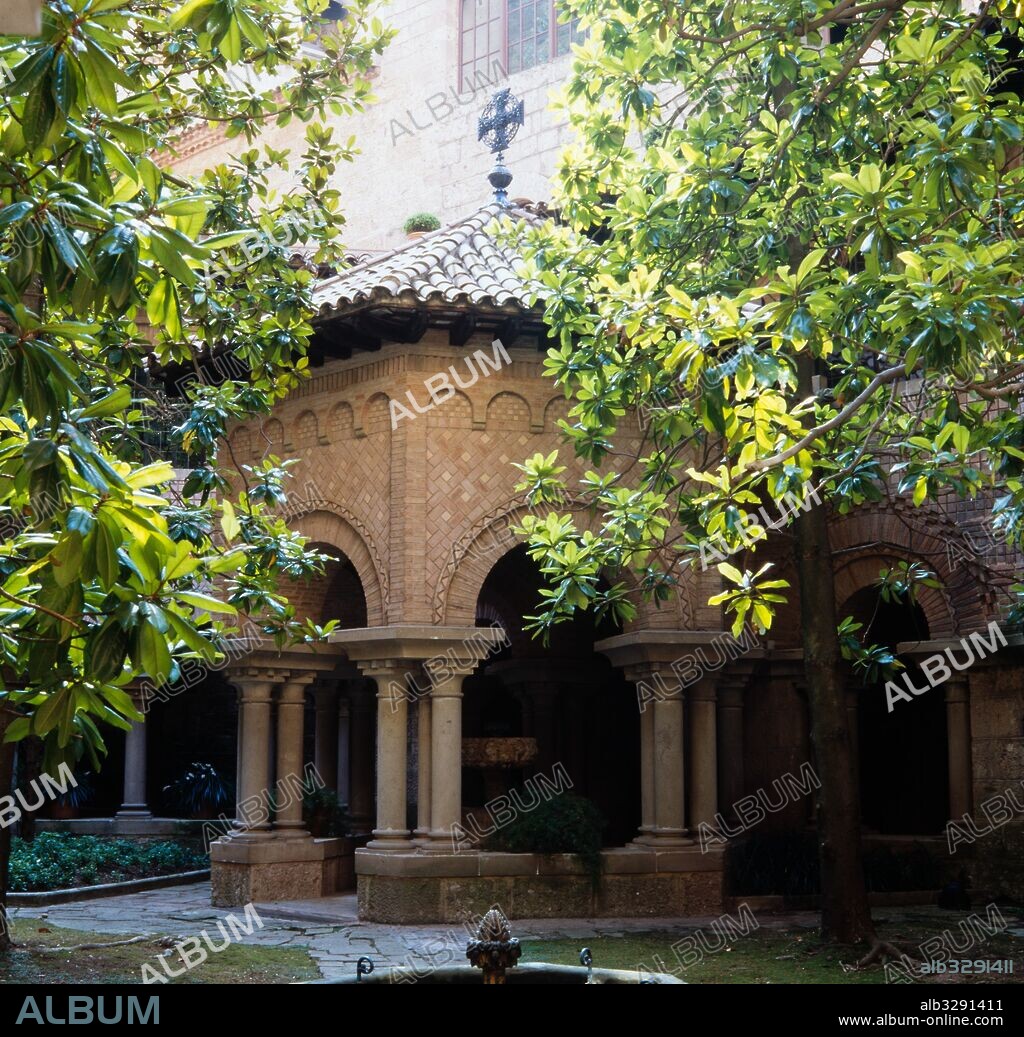 Josep Puig i Cadafalch / Cloister of the monastery of Montserrat, 20th century, Monestir de Monserrat, Barcelona, Catalonia, Spain.