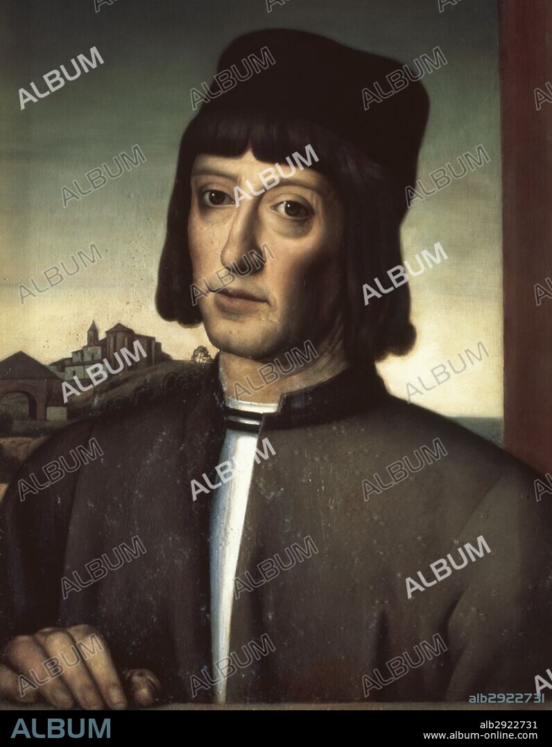 Martin Alonso Pinzon (1441-1493). Spanish navigator and explorer. Portrait by J. Condoy. Naval Museum. Madrid. Spain.
