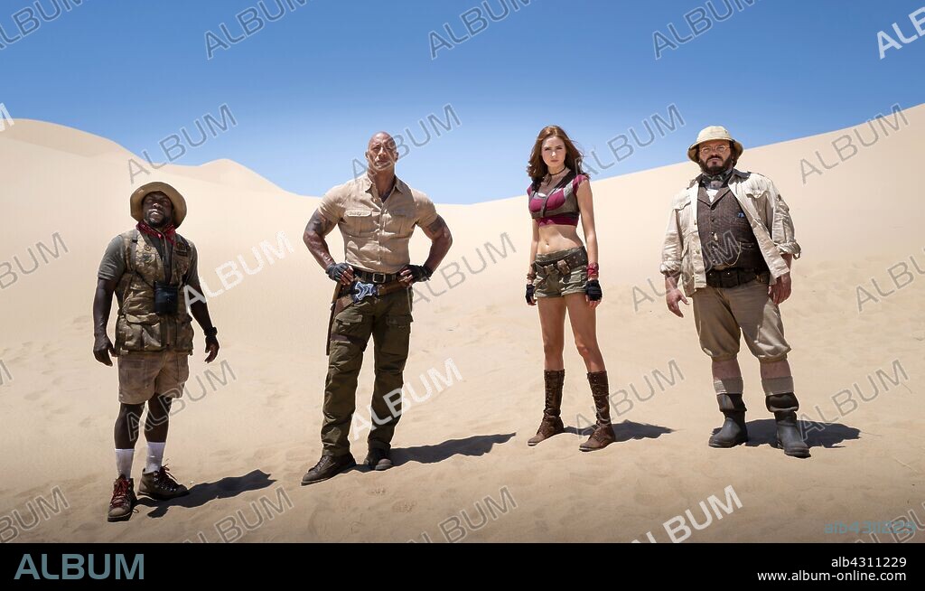 JACK BLACK, KAREN GILLAN and KEVIN HART in JUMANJI: THE NEXT LEVEL, 2019, directed by JAKE KASDAN. Copyright SONY PICTURES.