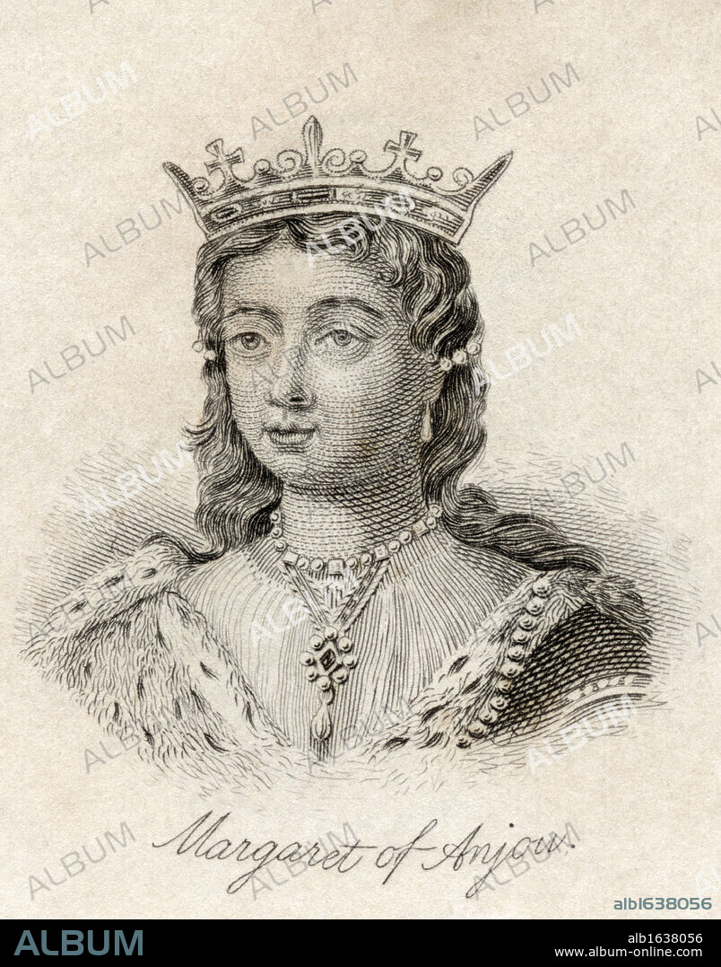 Margaret of Anjou 1429-1482 Queen of King Henry VI of England From the book Crabbs Historical Dictionary published 1825.