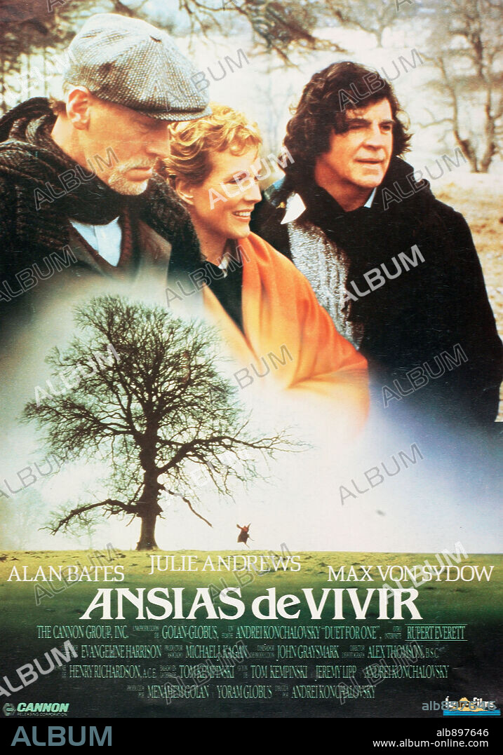 Poster de ANSIAS DE VIVIR, 1986 (DUET FOR ONE), dirigida por ANDREI KONCHALOVSKY. Copyright CANNON FILMS.