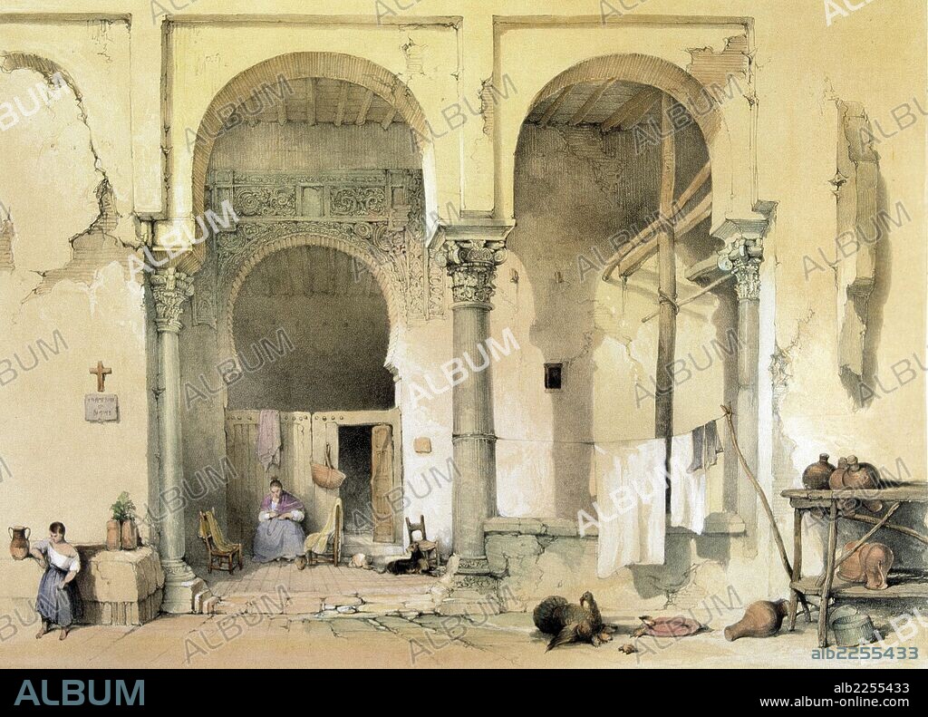 CORDOBA. PORCHE DE UNA ANTIGUA MEZQUITA. DIBUJO DE DAVID ROBERTS.