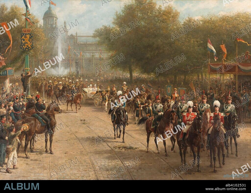 OTTO EERELMAN. The Frederiksplein, Amsterdam, during the Entry of Queen Wilhelmina, 5 September 1898. Dating: 1898 - 1900. Measurements: h 139 cm × w 195 cm; d 19.5 cm; w 80 kg.