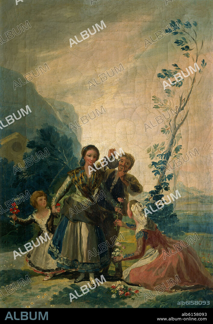 FRANCISCO DE GOYA. LA PRIMAVERA O LA FLORERA - 1786 - O/L - 34,2 X 23,9 CMS.