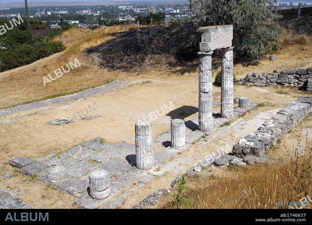 Ukraine. Autonomous Republic of Crimea. Ruins of ancient Greek city of Panticapaeum, founded by Milesians in Mount Mithridat. Kerch.