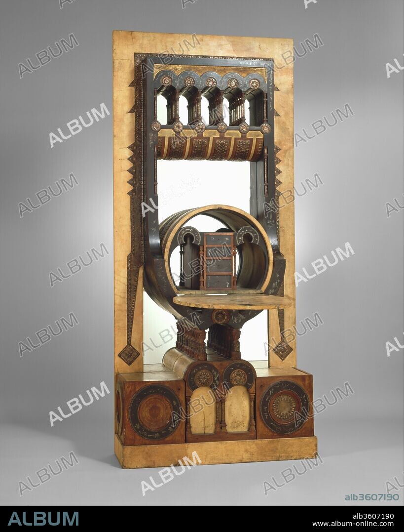 Secretary. Artist: Carlo Bugatti (Italian, Milan 1855-1940 Molsheim). Dimensions: H. 88, W. 39-1/2, D. 12-1/4 inches
(223.5 x 100.3 x 31.1 cm.). Date: ca. 1895.