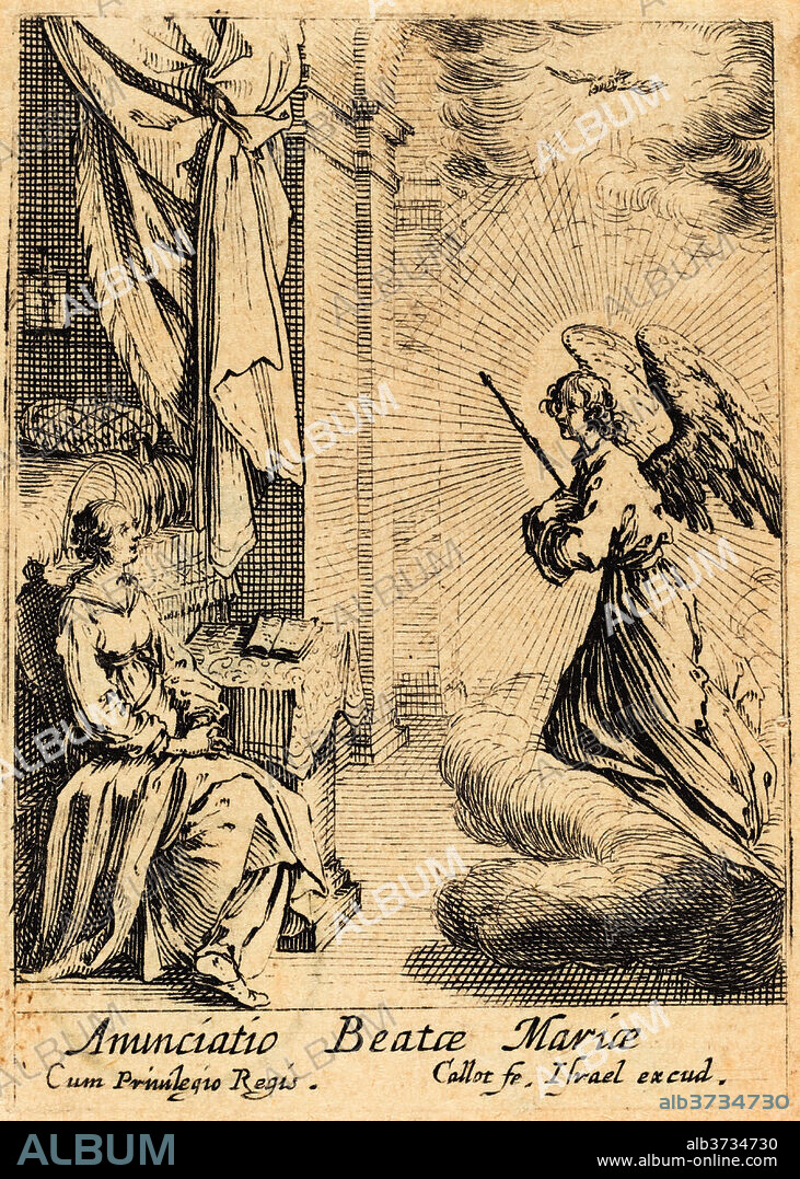 JACQUES CALLOT. The Annunciation. Medium: etching.