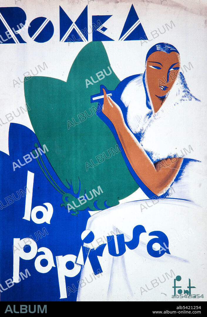 Cartel publicitario de 'La papirusa', Teatro Romea, año 1934. Colección privada.