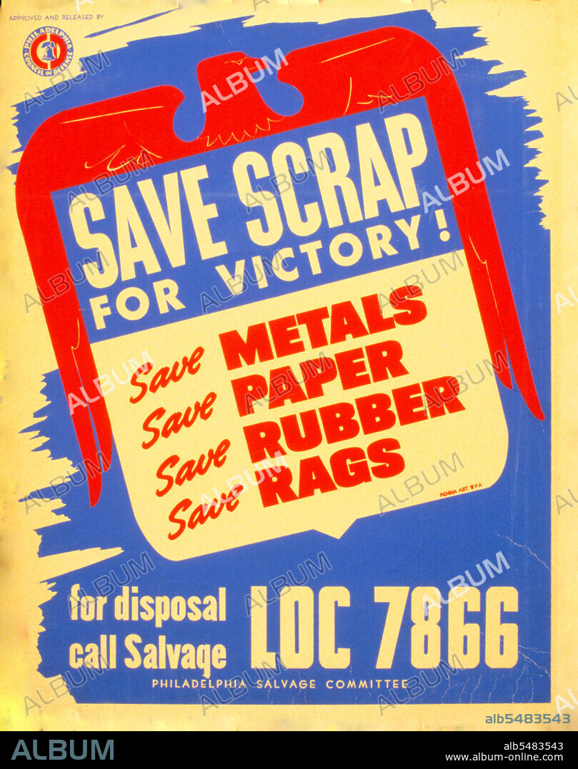 Save scrap for victory! Save metals, save paper, save rubber, save rags circa 1941-1943.