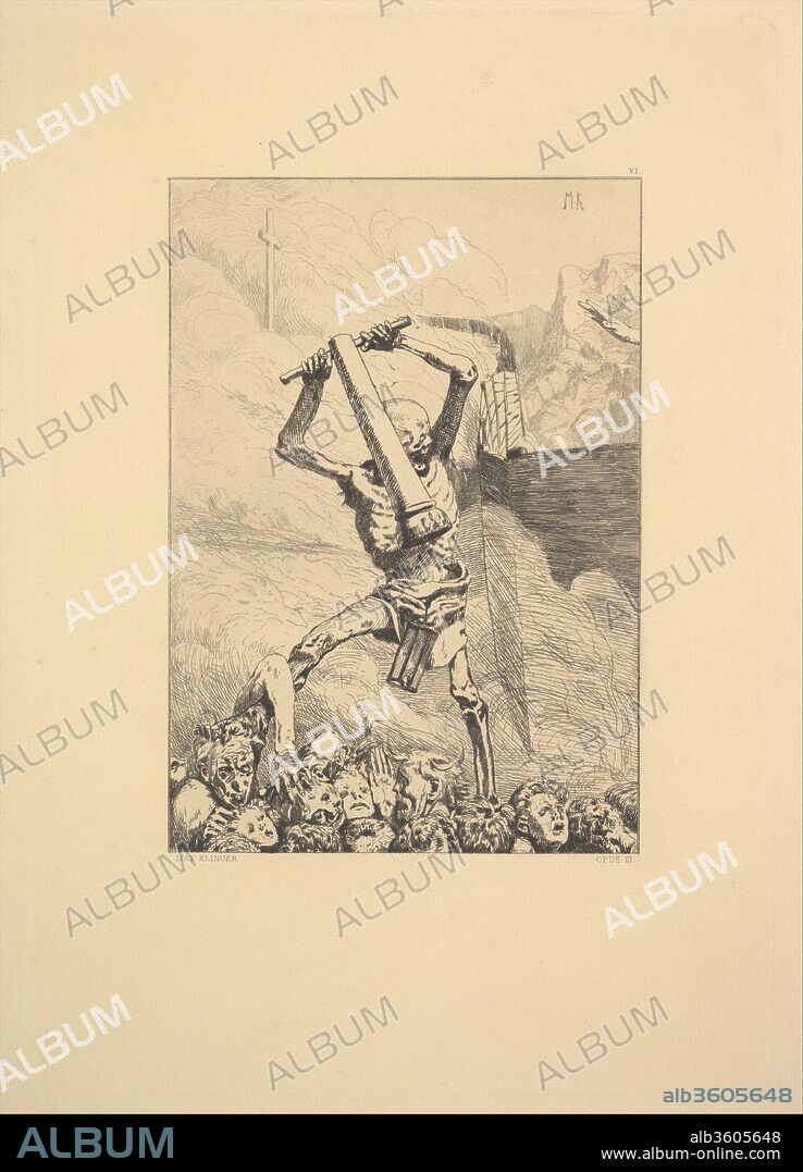 Dritte Zukunft from Eva und die Zukunft (Rad.-Werk  III). Artist: Max Klinger (German, Leipzig 1857-1920 Großjena). Dimensions: Plate: 11 5/8 x 7 15/16 in. (29.5 x 20.2 cm)
Sheet: 23 5/8 x 17 5/16 in. (60 x 44 cm). Printer: Printed by Wilhelm Felsing. Publisher: Published by Max Klinger (German, Leipzig 1857-1920 Großjena). Date: 1898.