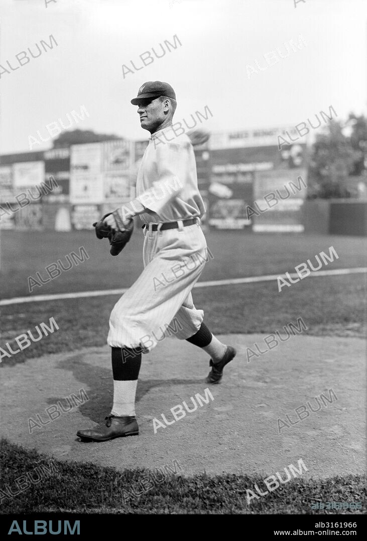 Washington, D.C.: 1913. Walter Johnson, star pitcher for the Washington Senators.