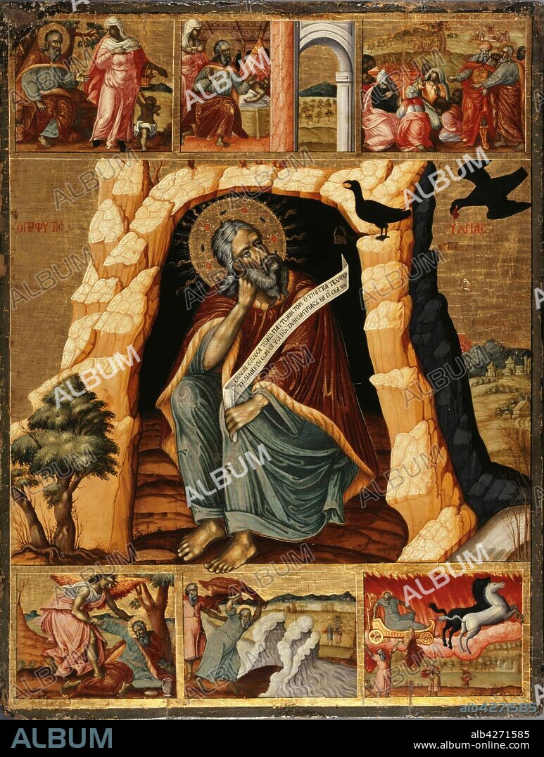 ANONYMOUS. The Prophet Elijah in the Wilderness with Scenes from His Life.