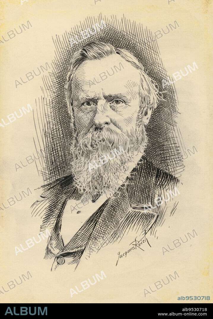 JACQUES REICH. Rutherford B. Hayes. ink on paper. Date: c. 1899-1920.