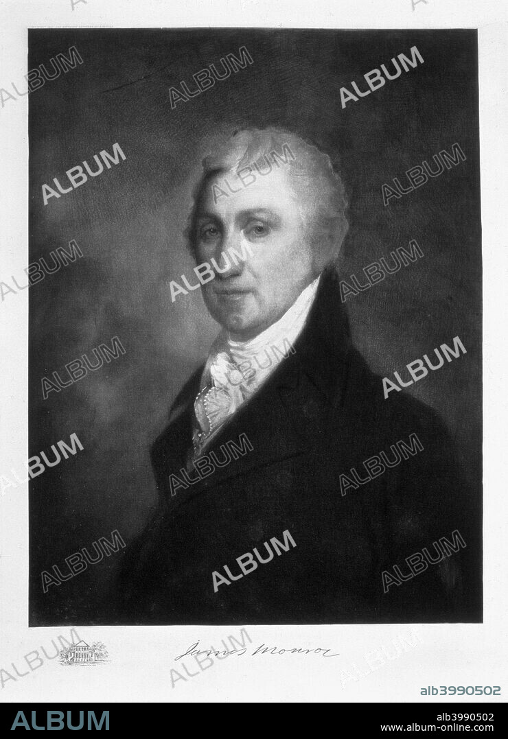 James Monroe, 5th President of the United States of America, (1901). Monroe (1758-1831) was president between 1817 and 1825. His presidency is best remembered for his formulation of the Monroe Doctrine, which declared US opposition to European interference in the affairs of any of the independent nations of the Americas.