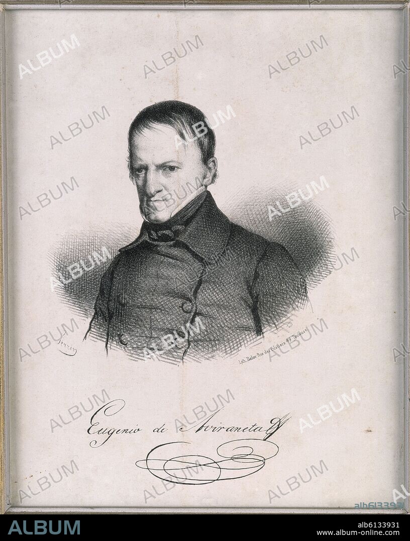 CERRIN. LITOGRAFIA-RETRATO DE EUGENIO DE AVIRANETA.