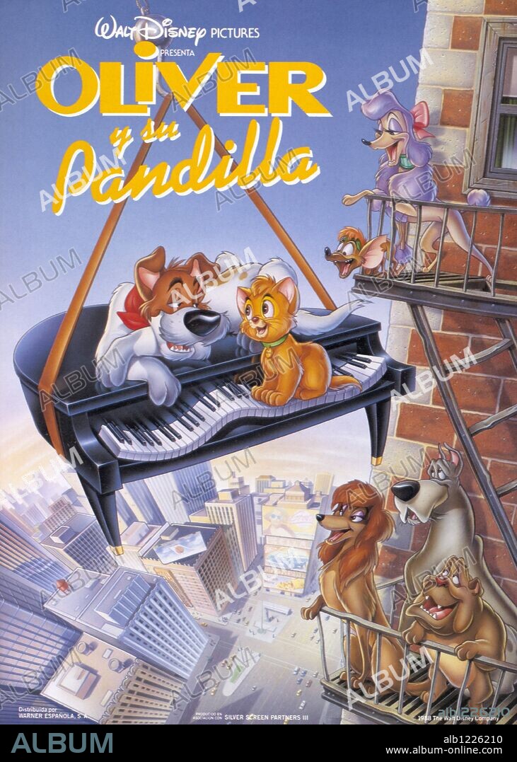 Poster of OLIVER & COMPANY, 1988, directed by GEORGE SCRIBNER. Copyright WALT DISNEY PICTURES.
