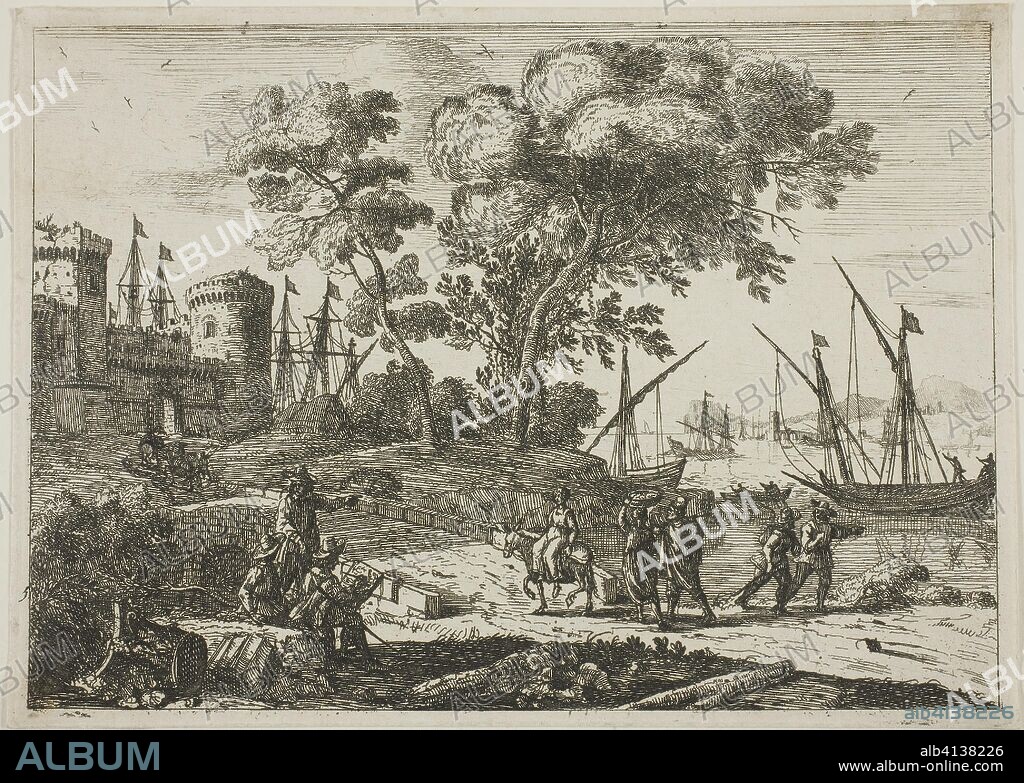 Coast Scene with an Artist Drawing. Claude Lorrain; French, 1600-1682. Date: 1638-1641. Dimensions: 126 × 176 mm (image); 132 × 185 mm (sheet, cut within platemark). Etching on ivory laid paper. Origin: France.