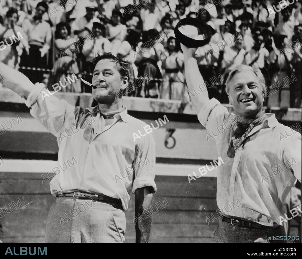 ERROL FLYNN in THE SUN ALSO RISES, 1957, directed by HENRY KING. Copyright 20TH CENTURY FOX.