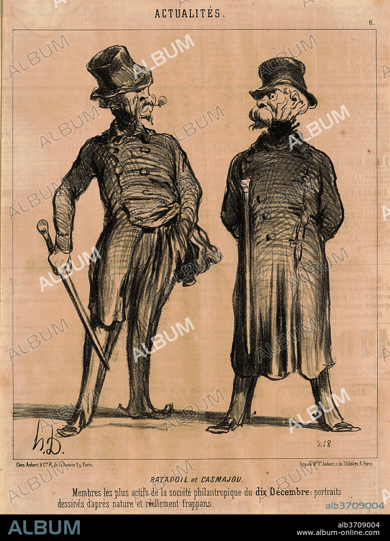 HONORé DAUMIER. Ratapoil et Casmajou. Dated: 19th century. Medium: lithograph.