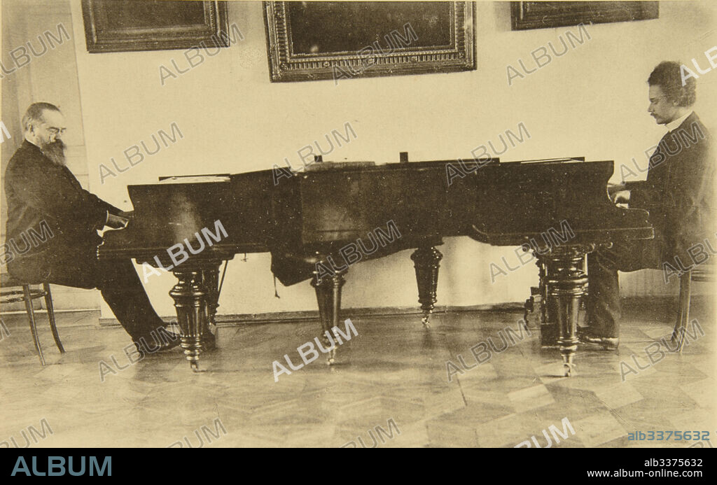 SOPHIA ANDREEVNA TOLSTAYA. Composers Sergei Taneyev and Alexander Goldenweiser play the piano.