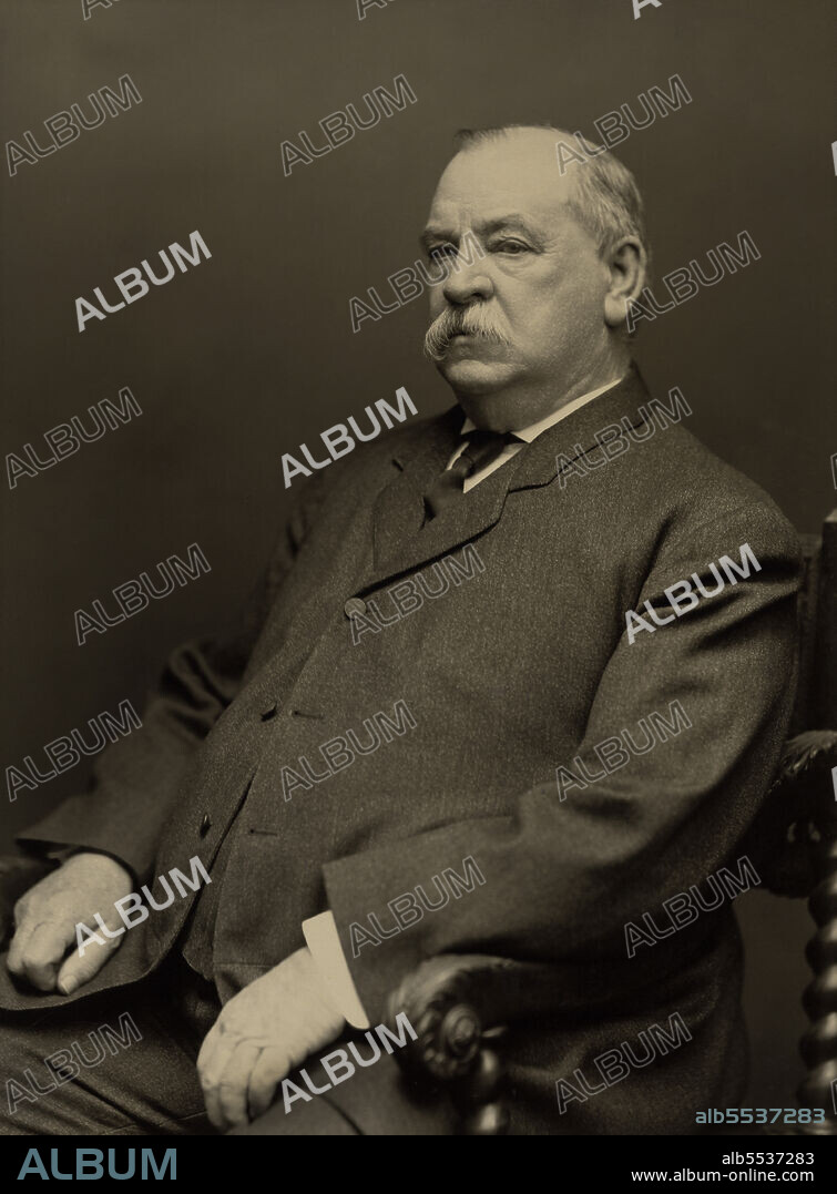 Grover Cleveland (1837-1908), 22nd and 24th U.S. President 1885-1889 and 1893-1897, Head and Shoulders Portrait, Pach Brothers Studio, 1907.