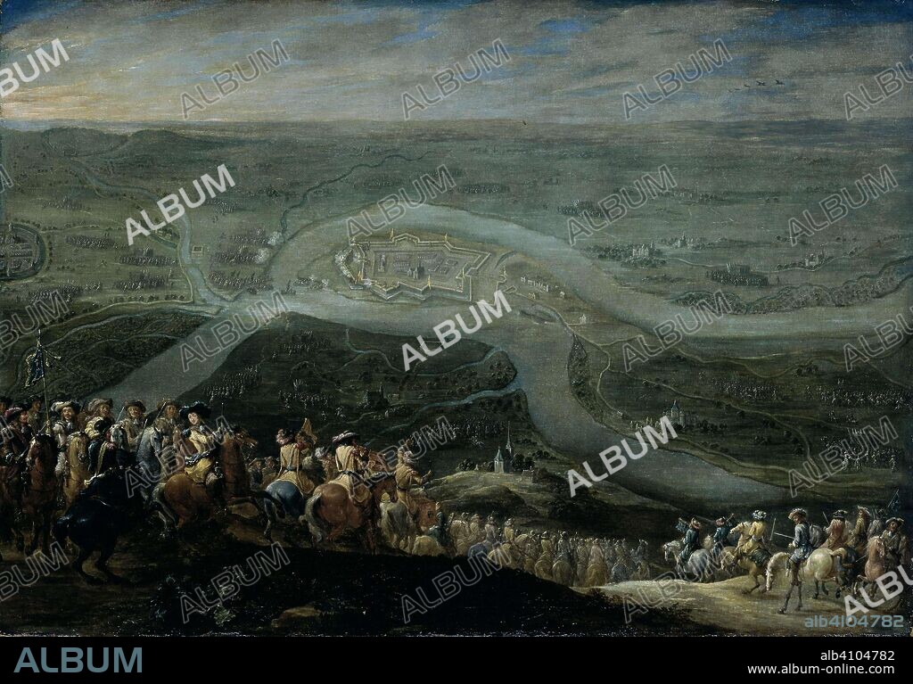 LAMBERT DE HONDT (II). The Troops of Louis XIV at Schenkenschans, 18 June 1672. Dating: 1672 - 1679. Measurements: h 62 cm × w 85 cm; d 8 cm.