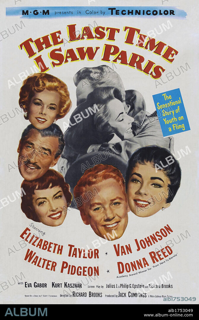 Poster of THE LAST TIME I SAW PARIS, 1954, directed by RICHARD BROOKS. Copyright M.G.M.