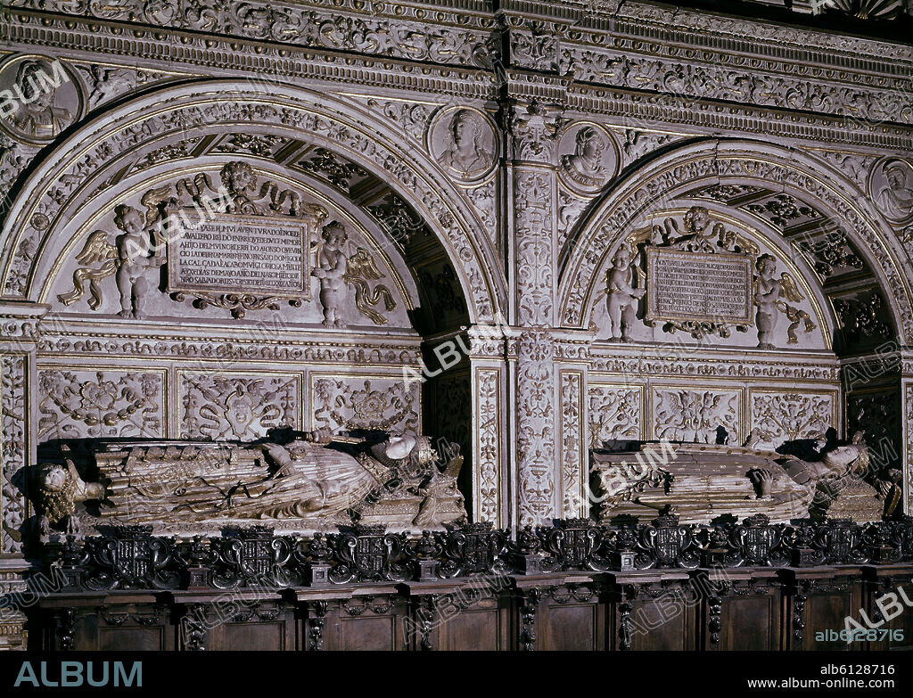 ALONSO COVARRUBIAS. CAPILLA DE LOS REYES NUEVOS - SEPULCROS DE ENRIQUE II REY DE CASTILLA Y LEON (1333/1379)  Y SU ESPOSA DOÑA JUANA - SIGLO XVI.