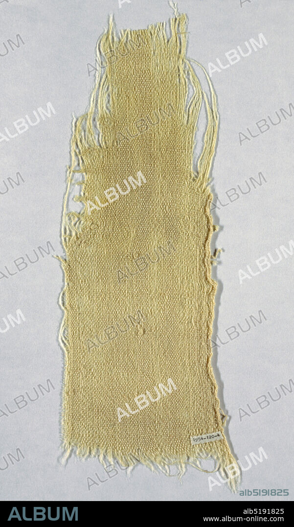 Textile, Medium: wool Technique: plain weave, Plain undyed cloth, formerly made in large amounts in New Mexican Spanish homes. Called sabanilla, meaning 'little sheet'. Often used to make large sacks, at least 6' , of two widths sewn together. Stuffed with raw wool and used as a bed at night, divan in daytime., New Mexico, USA, 19th century, woven textiles, Textile.