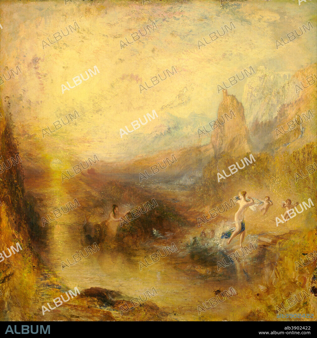 J. M. W. TURNER. Glaucus and Scylla. Date/Period: 1841. Painting. Oil on panel. Height: 78.30 mm (3.08 in); Width: 77.50 mm (3.05 in).