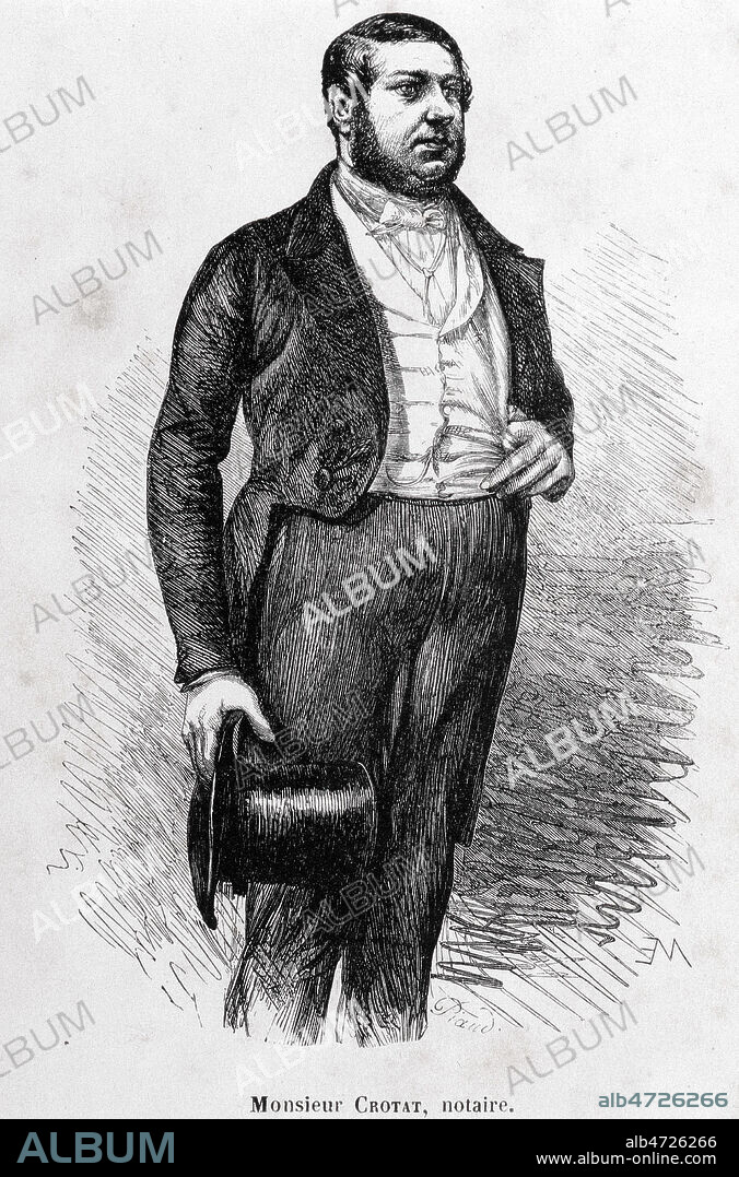 'Monsieur Crotat, notaire'. Illustration tiree de la 'Comedie humaine' de BALZAC (1799-1850), edition de 1842. Credit : Collection KHARBINE-TAPABOR.